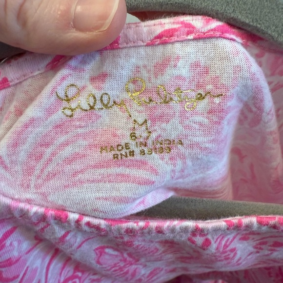 Lilly Pulitzer Mini Geanna Dress Pink Blossom Foxy Llama Girls Medium 6-7 - Picture 6 of 6